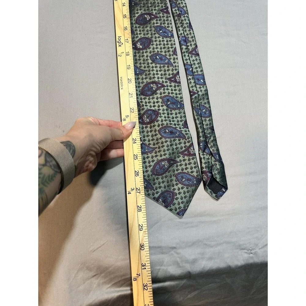Karl‎ Lagerfeld Blue/Green Silk Paisley Neck Tie